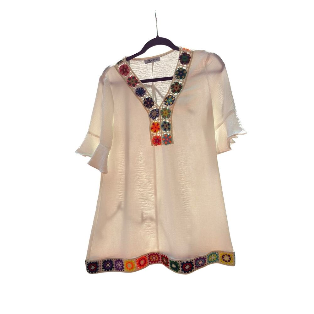 Cupshe Beach Cover Up With Colorful Crotchet Details S Beachy Resort Pool Cruise - Picture 6 of 6